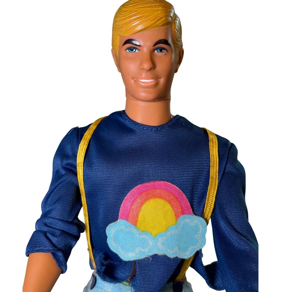 1960s-1970s Mattel Ken Doll Blonde Rainbow Outfit Mold 1968 Mid Century AS IS